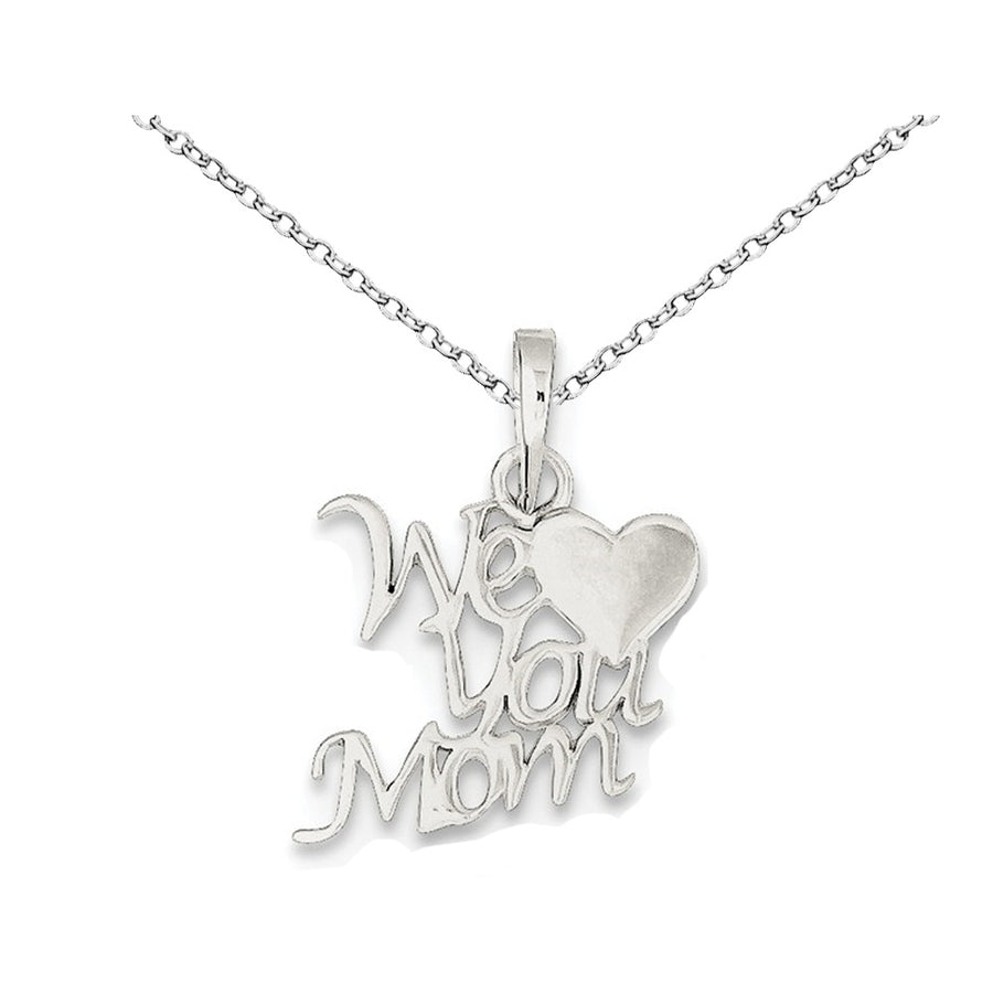 We Love You Mom Pendant Necklace in Sterling Silver Image 1