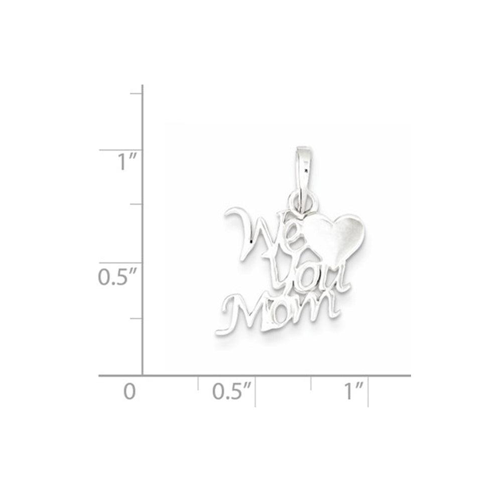 We Love You Mom Pendant Necklace in Sterling Silver Image 2