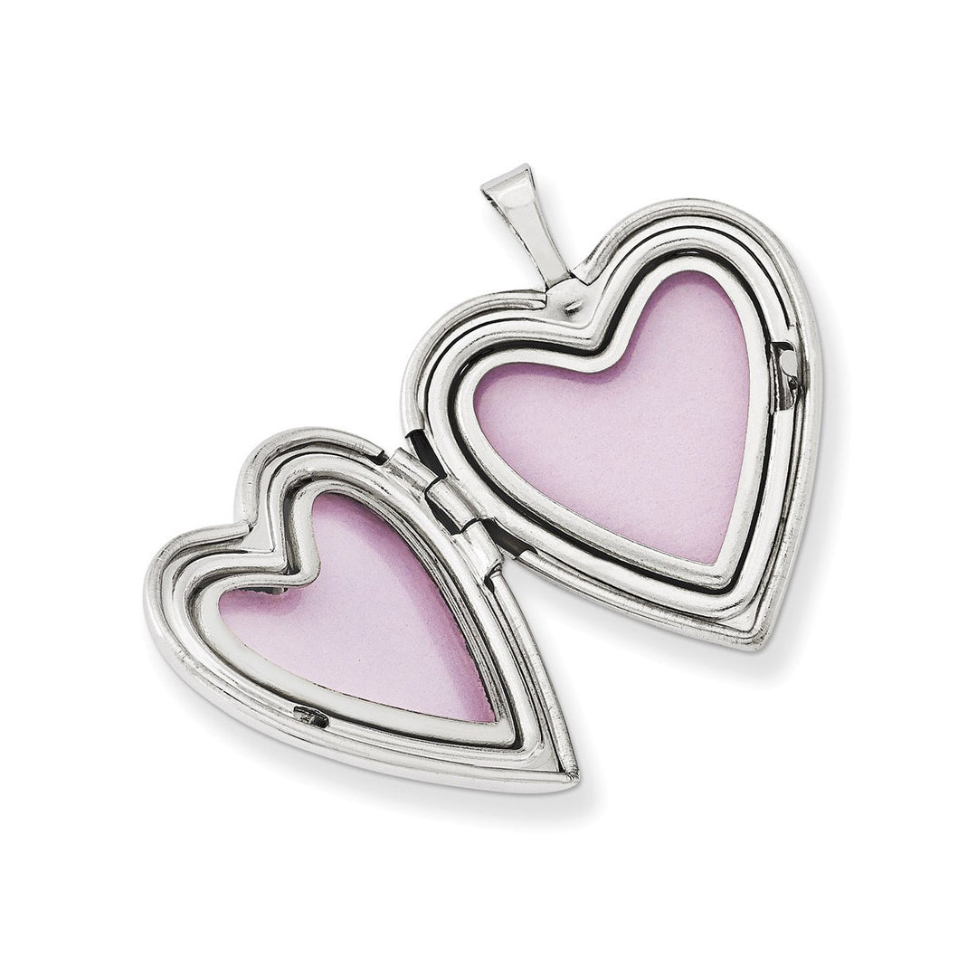 Linked Hearts Locket in Sterling Silver with Chain Image 2