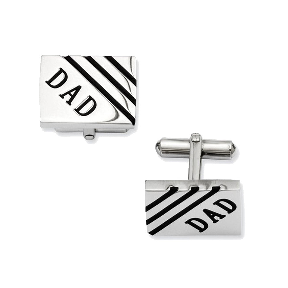 Mens Stainless Steel DAD Cuff Links Image 1