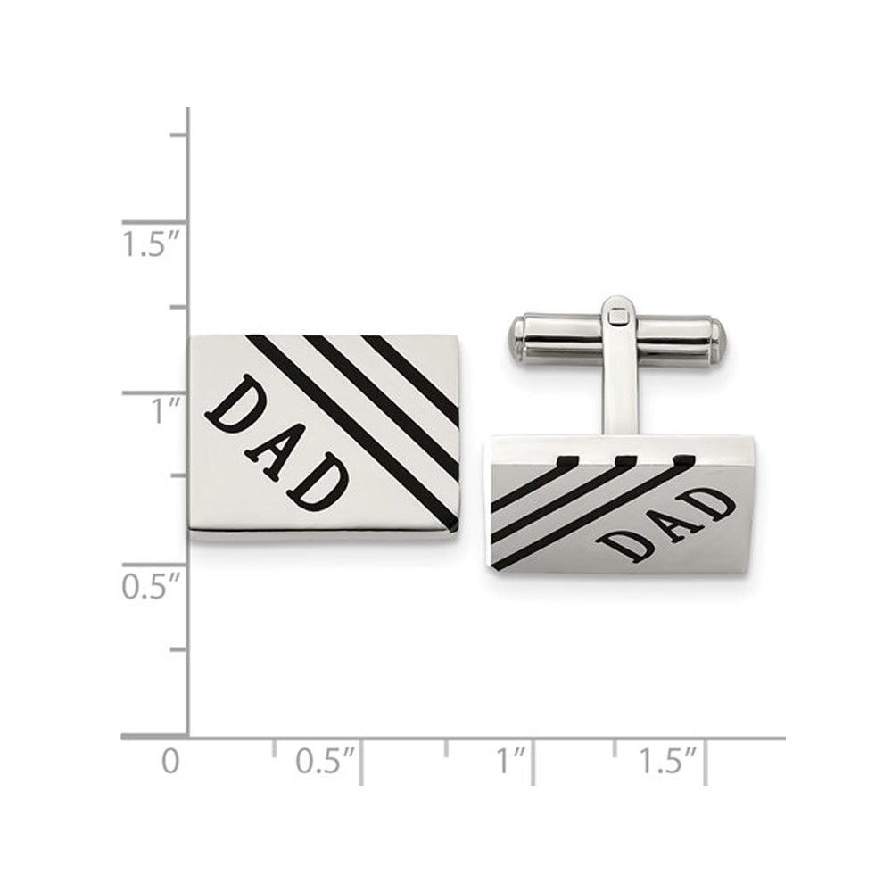 Mens Stainless Steel DAD Cuff Links Image 3