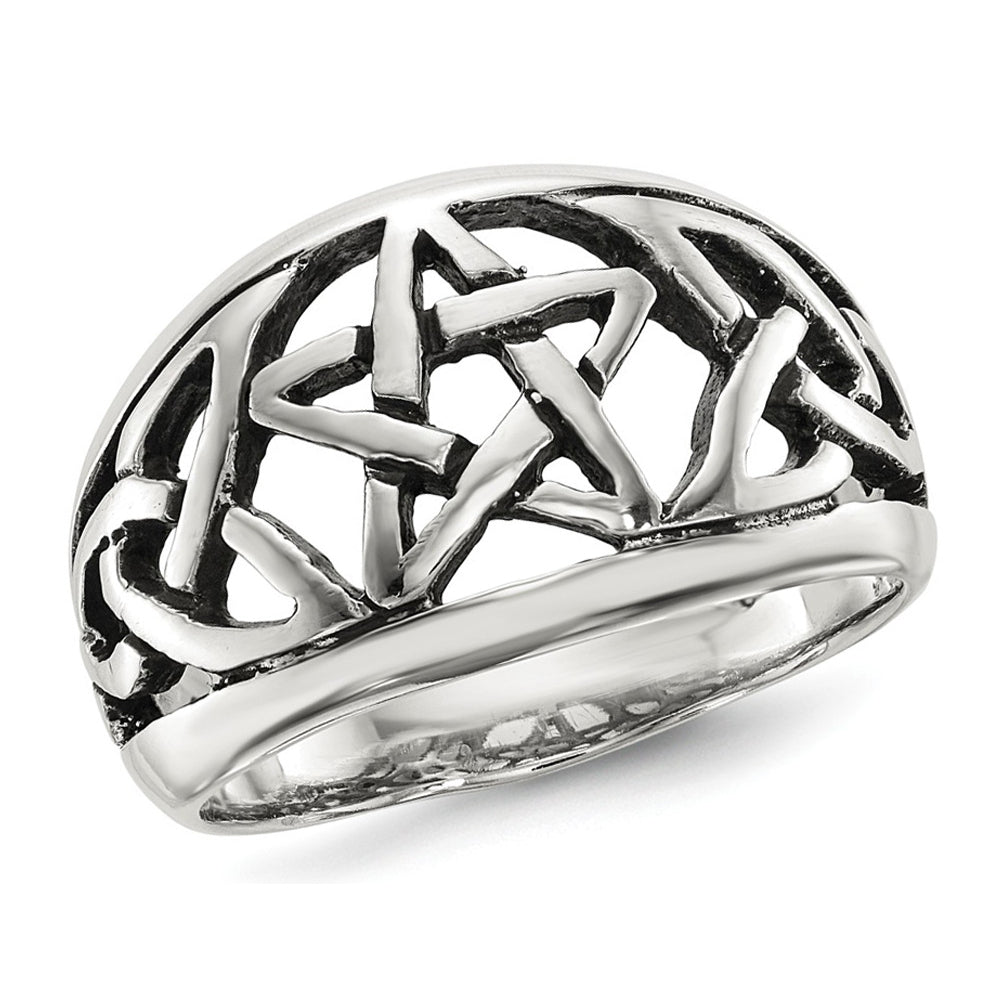 Ladies Oxidized Star Ring in Sterling Silver Image 1