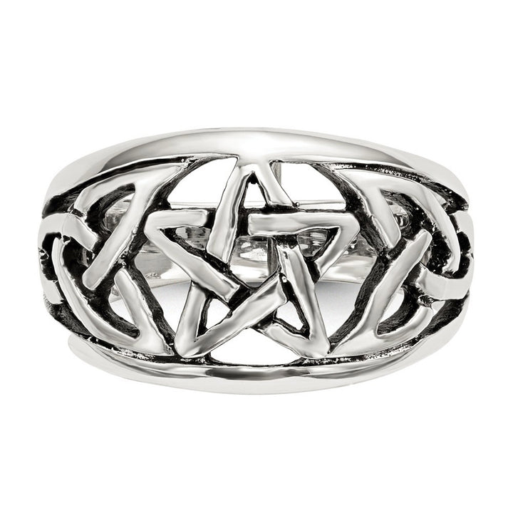 Ladies Oxidized Star Ring in Sterling Silver Image 4