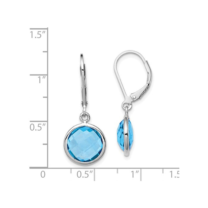 8.15 Carat (ctw) Swiss-Blue Topaz Leverback Dangle Earrings in Sterling Silver Image 3