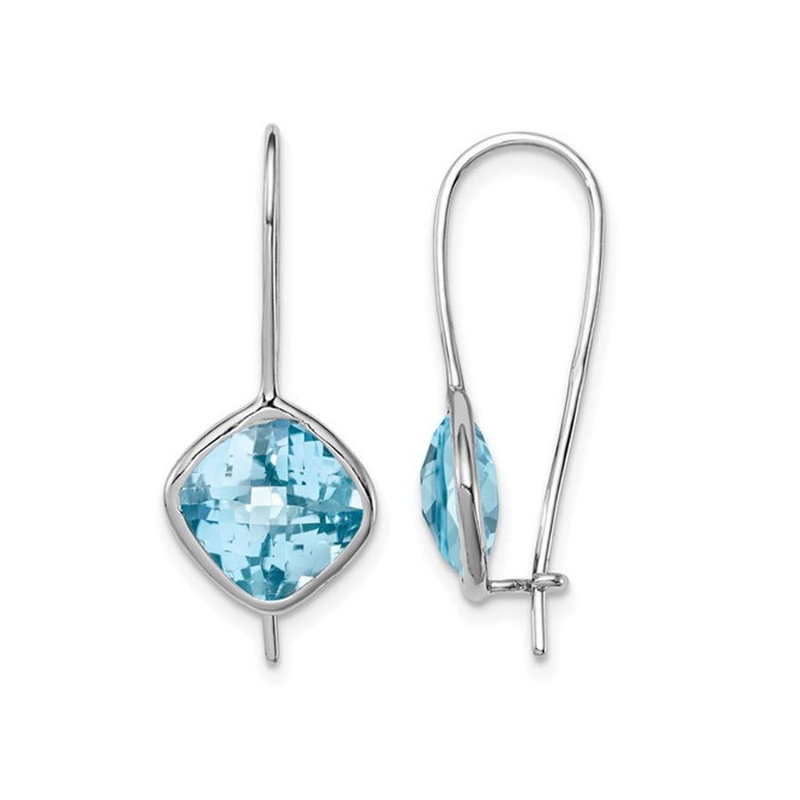 6.00 Carat (ctw) Swiss Blue Topaz Dangle Earrings in Sterling Silver Image 1