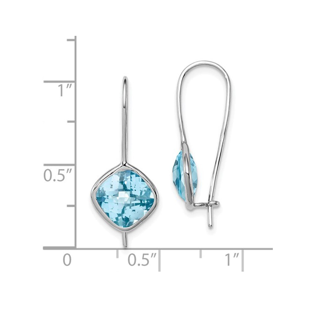 6.00 Carat (ctw) Swiss Blue Topaz Dangle Earrings in Sterling Silver Image 2