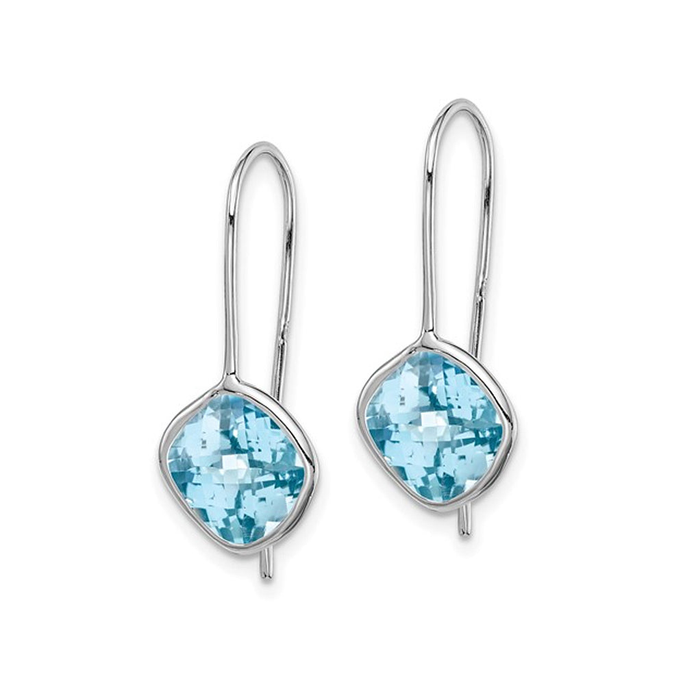 6.00 Carat (ctw) Swiss Blue Topaz Dangle Earrings in Sterling Silver Image 3