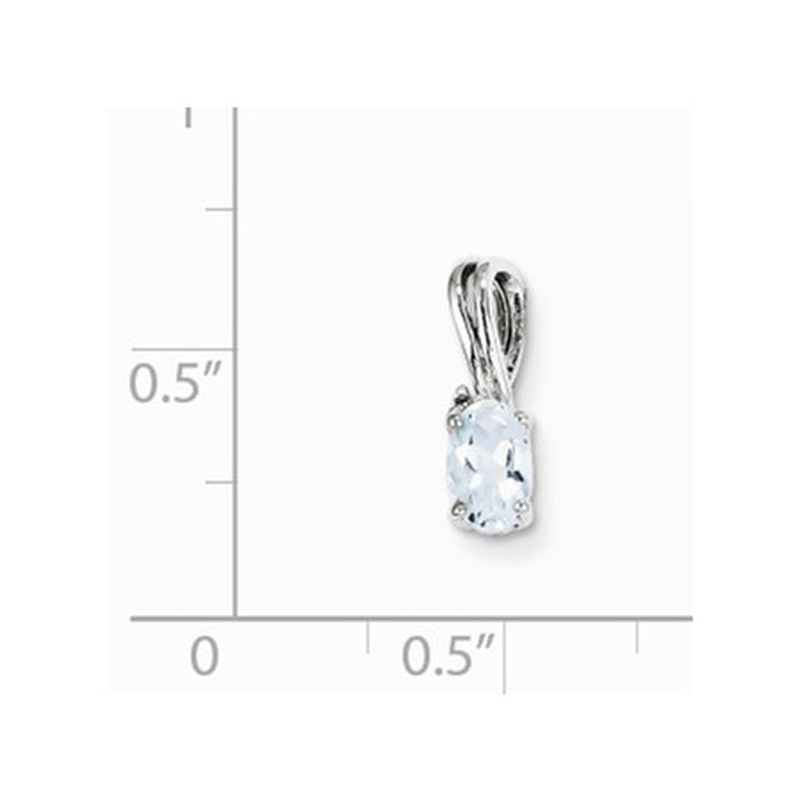 1/3 Carat (ctw) Aquamarine Drop Pendant Necklace in Sterling Silver with Chain Image 2