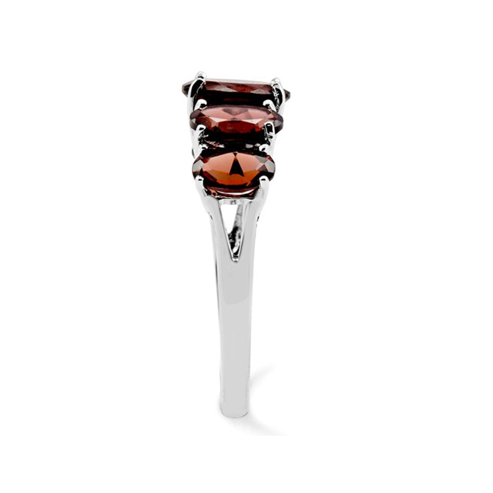 Sterling Silver Five Stone Natural Garnet Ring 4.0 Carat (ctw) Image 3