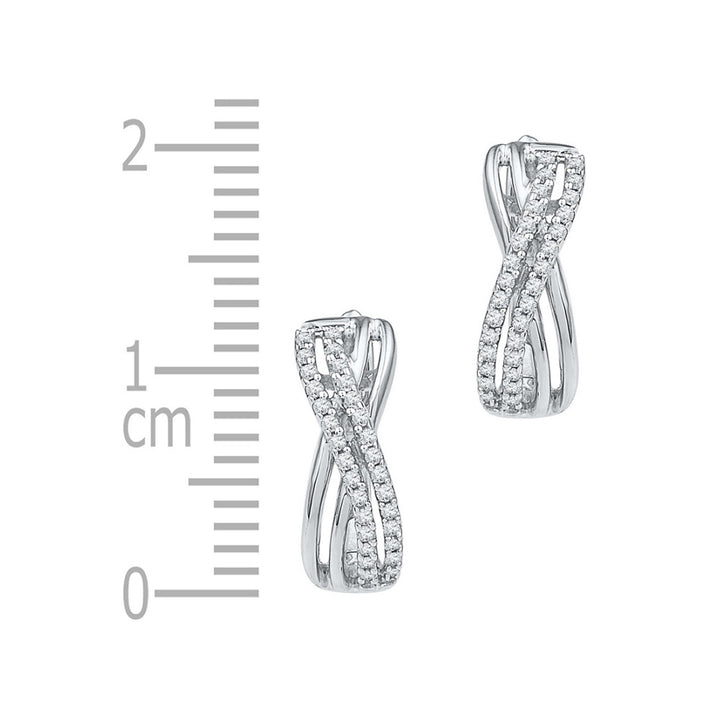 1/5 Carat (ctw J-K I2-I3) Diamond Huggy Hoop Earrings in 10K Yellow Gold Image 2