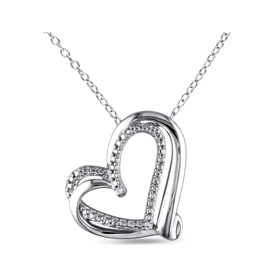 Sterling Silver Heart Pendant Necklace with Chain Image 1