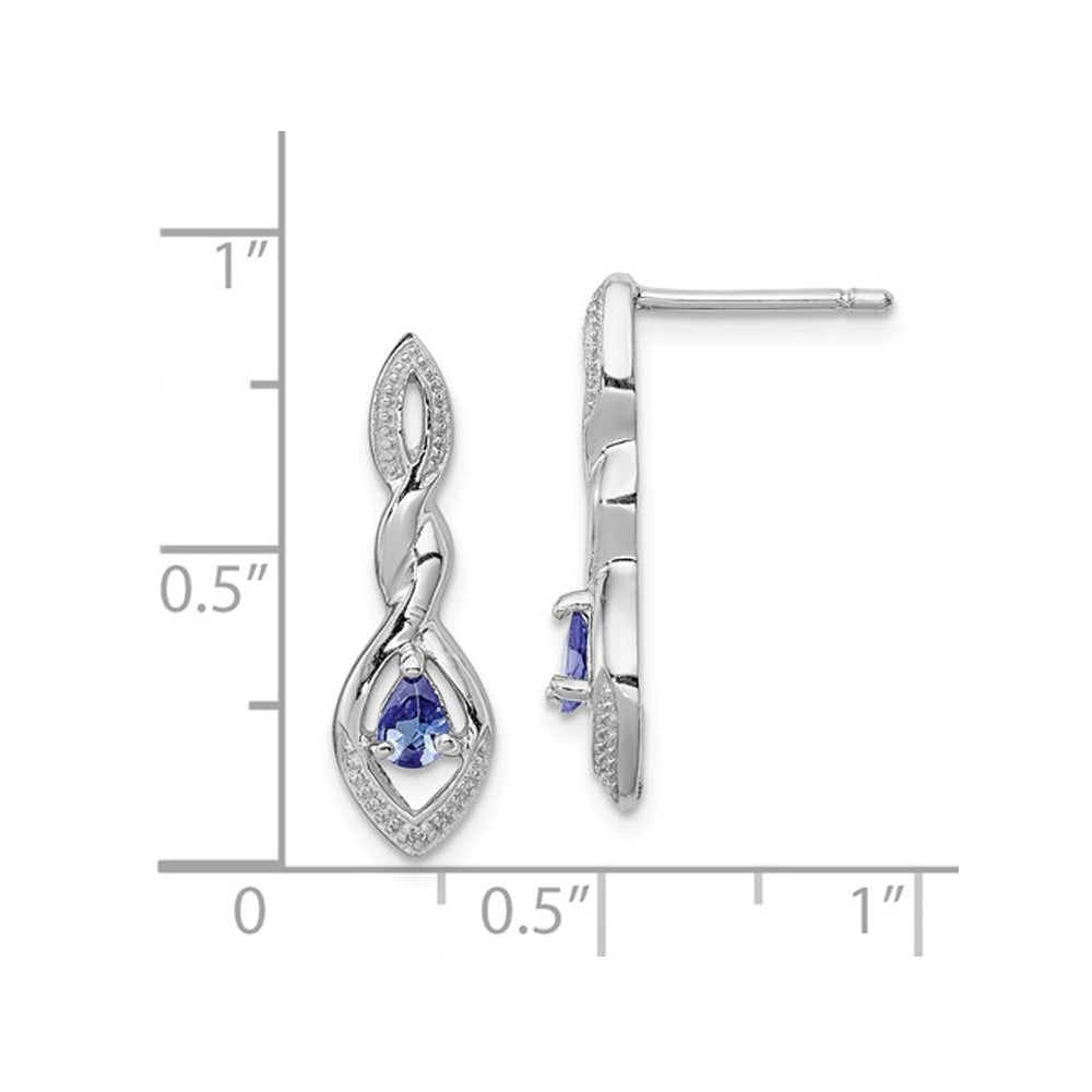1/4 Carat (ctw) Tanzanite Infinity Drop Earrings in Sterling Silver Image 2