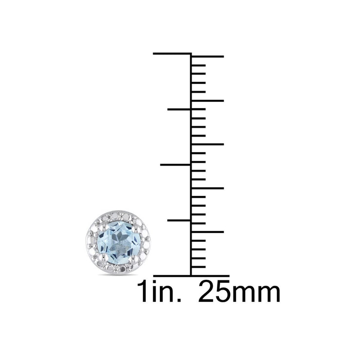 1.05 Carat (ctw) Blue Topaz Solitaire Earrings in Sterling Silver Image 3