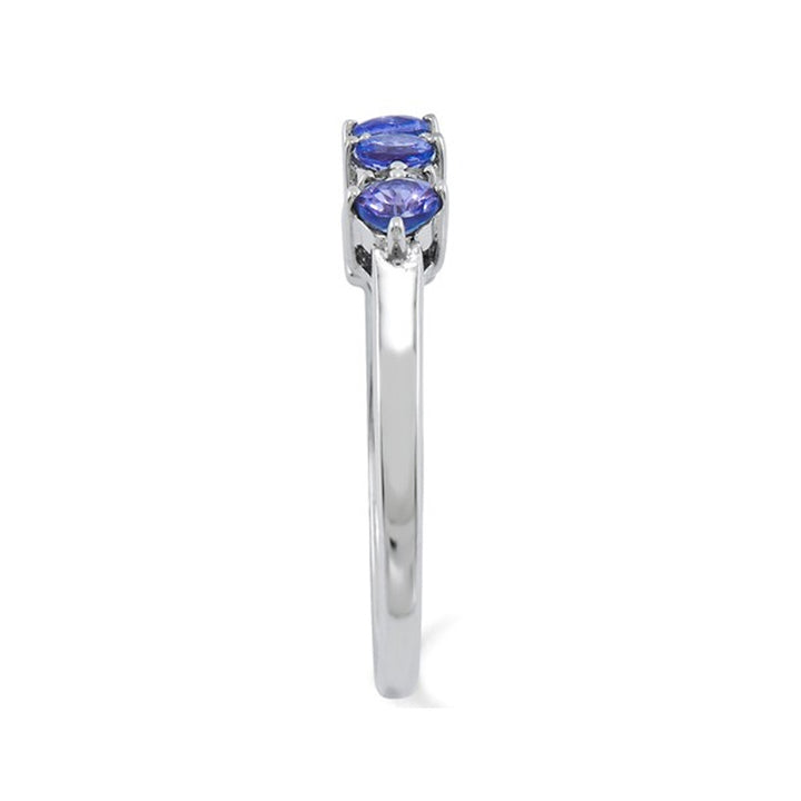 1/2 carat (ctw) Tanzanite Ring in Sterling Silver with Accent Diamonds Image 3
