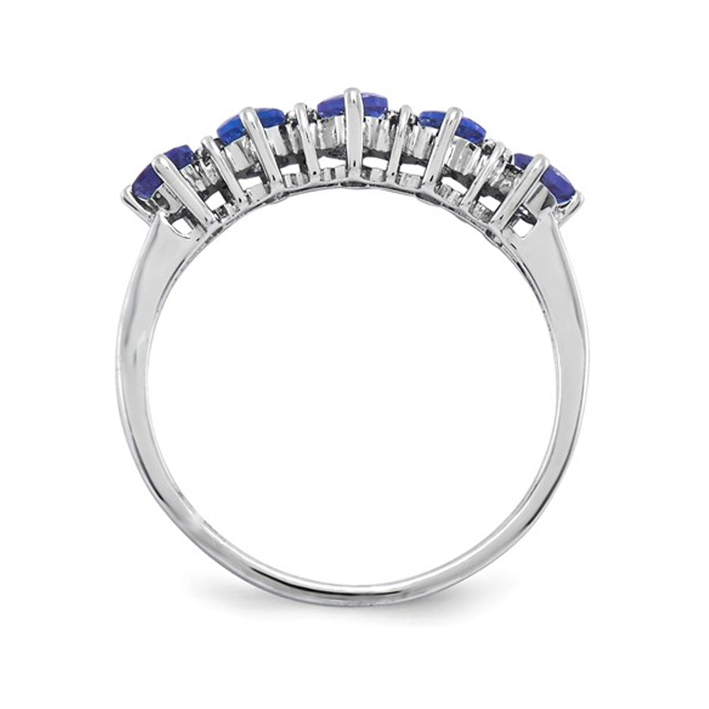 1/2 carat (ctw) Tanzanite Ring in Sterling Silver with Accent Diamonds Image 4