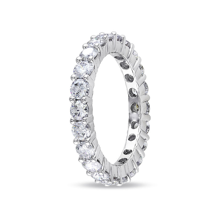 2.00 Carat (ctw) Diamond Wedding Eternity Band Ring in 14K White Gold Image 2