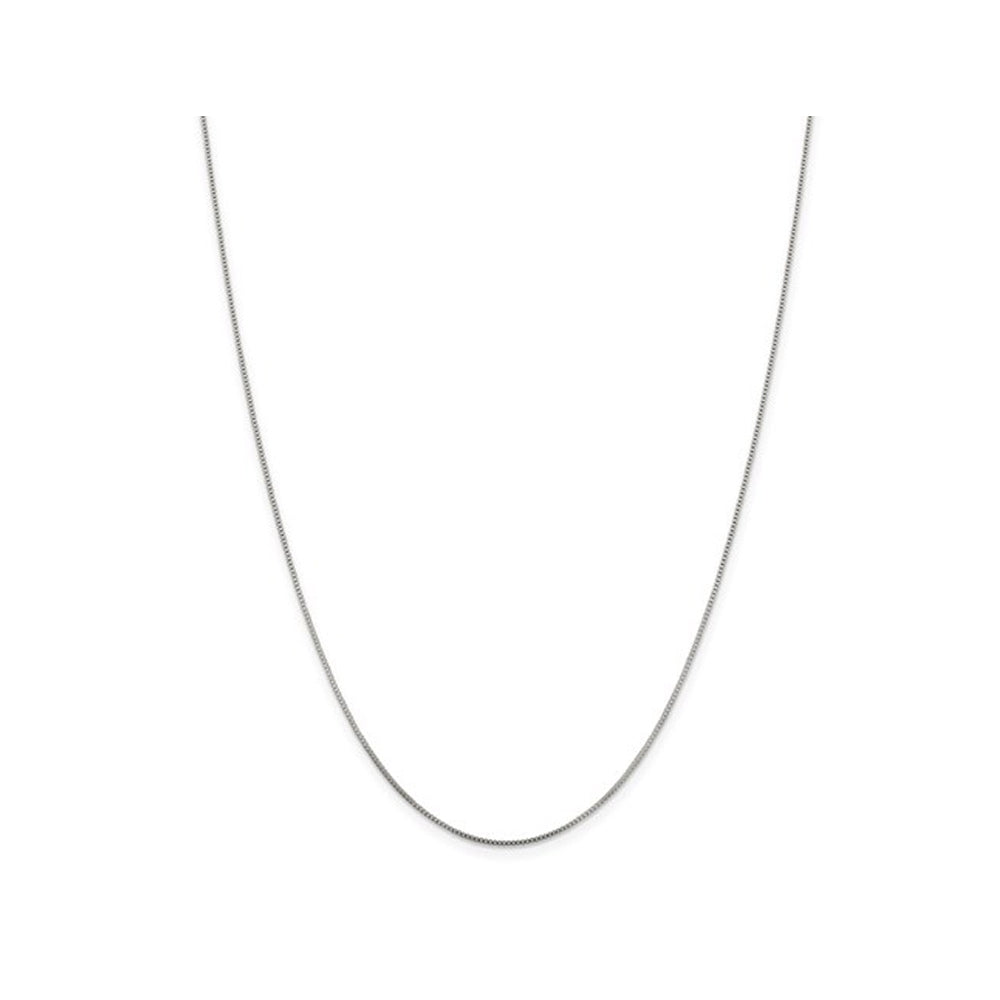 Box Chain Necklace in Sterling Silver 18 Inches (0.8mm) Image 1