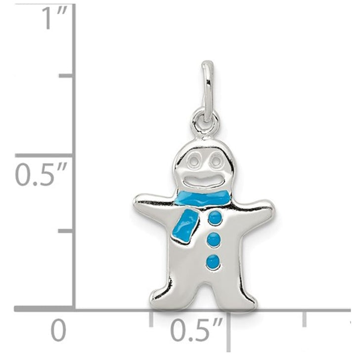 Sterling Silver Gingerbread Man Charm Pendant Necklace with Chain Image 2