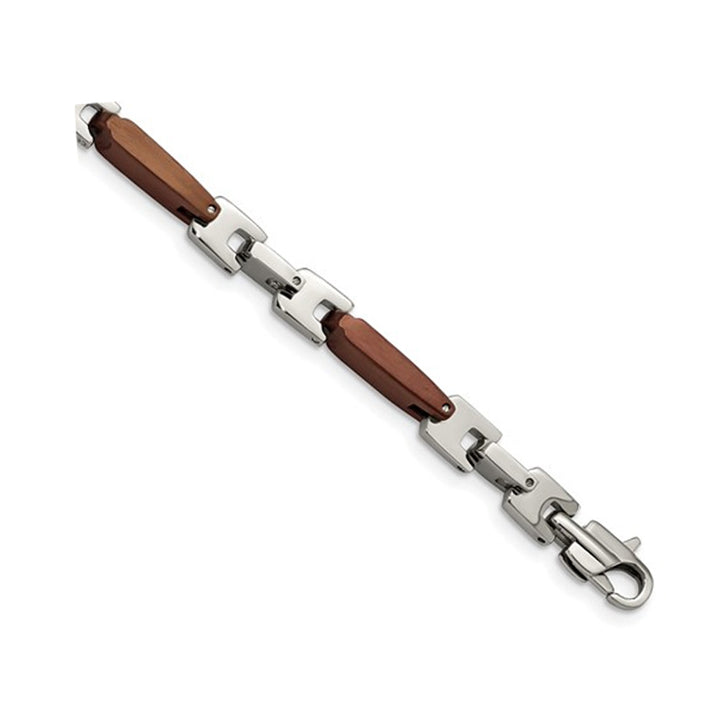 Mens Brown Plated Stainless Steel Bracelet (8.25 Inches) Image 2