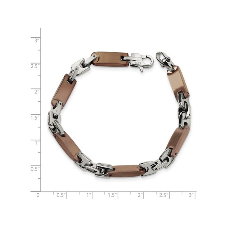 Mens Brown Plated Stainless Steel Bracelet (8.25 Inches) Image 3