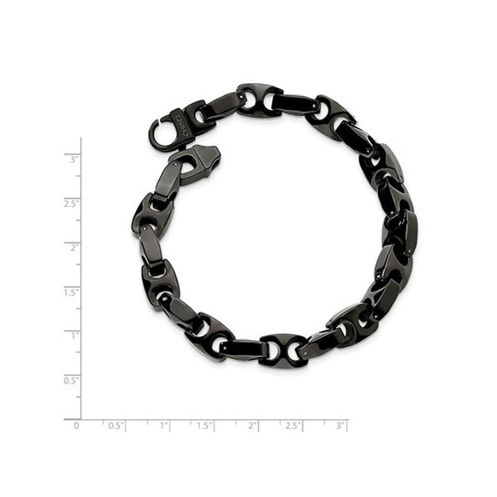 Mens Black Plated Tungsten Link Bracelet (9.50 Inches) Image 2