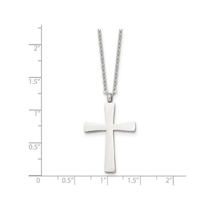 Mens Stainless Steel Cross Pendant Necklace with Chain Image 2