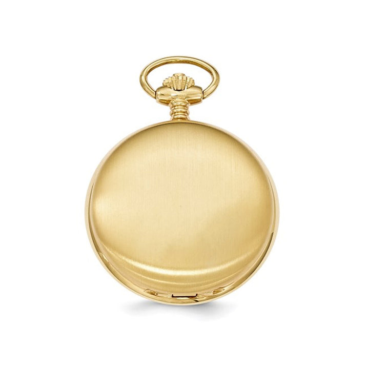 Gold Finish Brass Quartz 42mm Pocket Watch Image 2