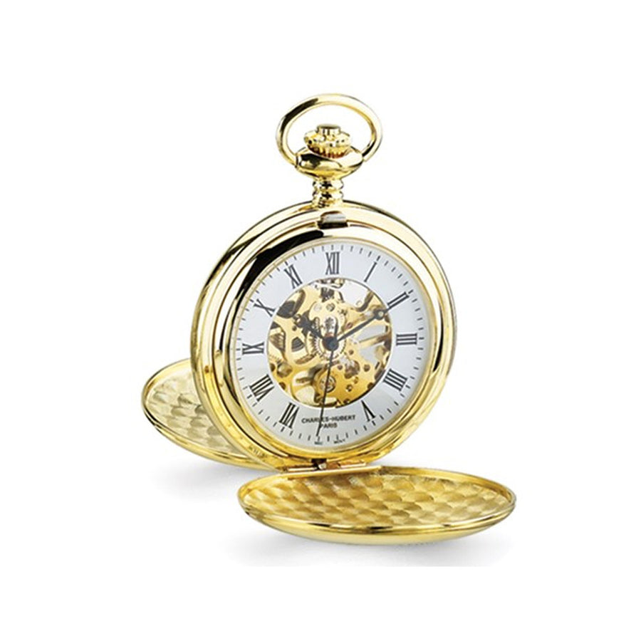 Charles Hubert 14k Gold Finish Pocket Watch (48mm) Image 1