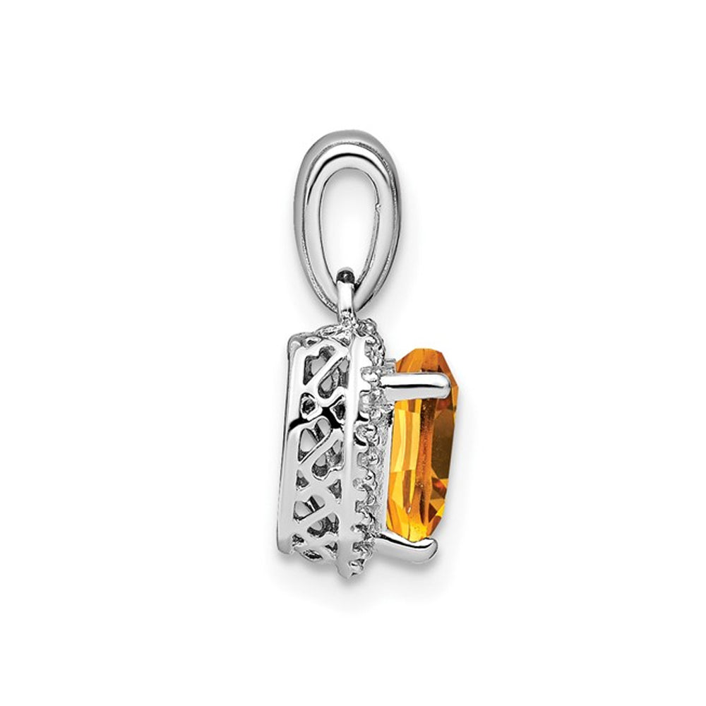 1.40 Carat (ctw) Citrine Heart Pendant Necklace in Sterling Silver with Chain Image 2