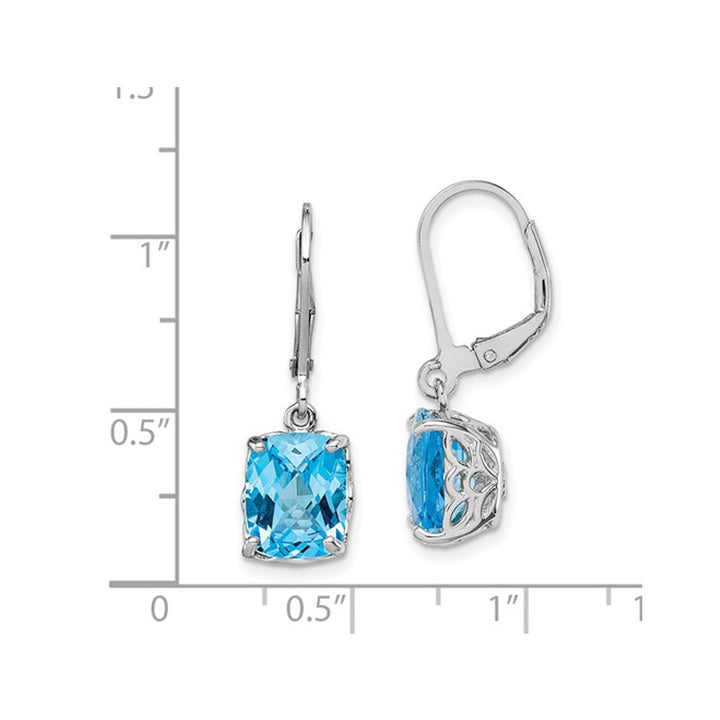 6.80 Carat (ctw) Blue Topaz Dangle Earrings in Sterling Silver Image 3