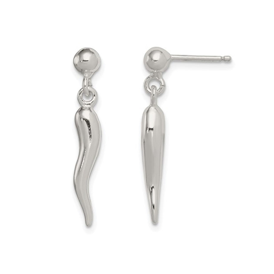 Italian Horn Sterling Silver Charm Earrings Image 1