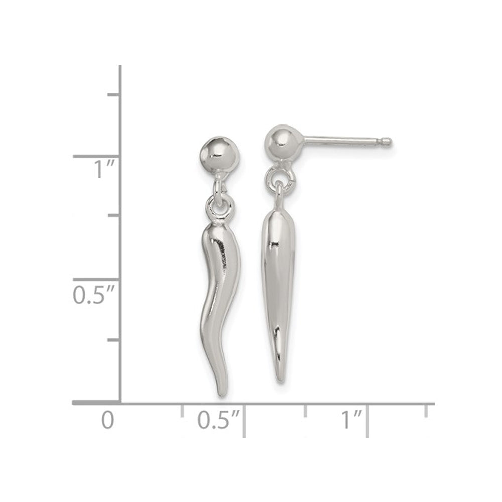 Italian Horn Sterling Silver Charm Earrings Image 2