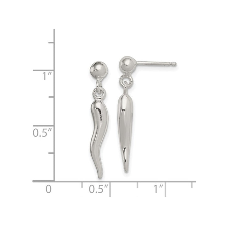 Italian Horn Sterling Silver Charm Earrings Image 2