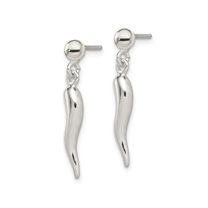 Italian Horn Sterling Silver Charm Earrings Image 3