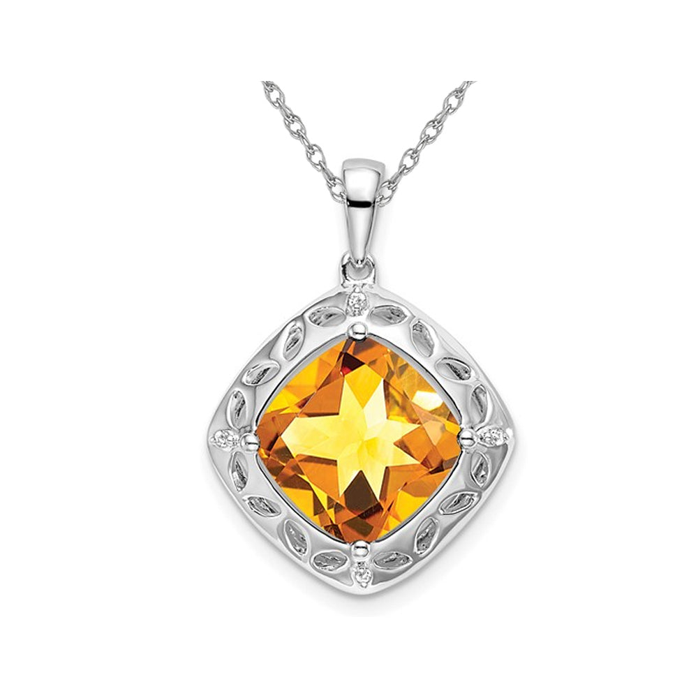 4.25 Carat (ctw) Citrine Drop Pendant Necklace in Sterling Silver with Chain Image 1