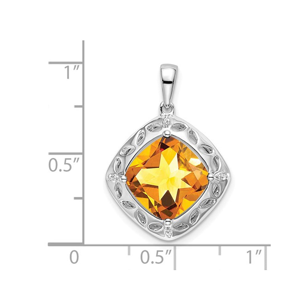 4.25 Carat (ctw) Citrine Drop Pendant Necklace in Sterling Silver with Chain Image 2