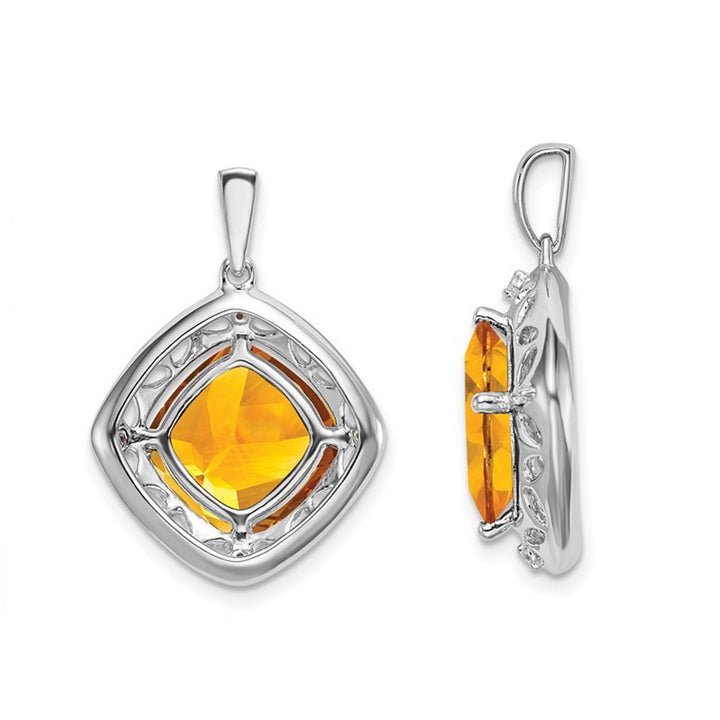 4.25 Carat (ctw) Citrine Drop Pendant Necklace in Sterling Silver with Chain Image 3