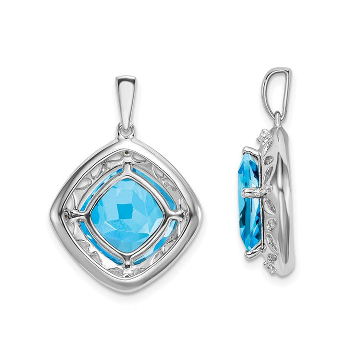 4.25 Carat (ctw) Swiss Blue Topaz Pendant Necklace in Sterling Silver Image 3