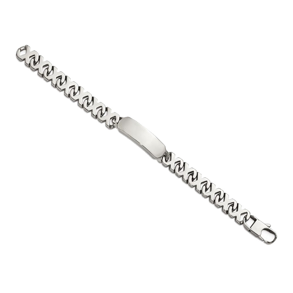 Polished ID Bracelet in Infinity Link Stainless Steel 8.25 Inches Image 3