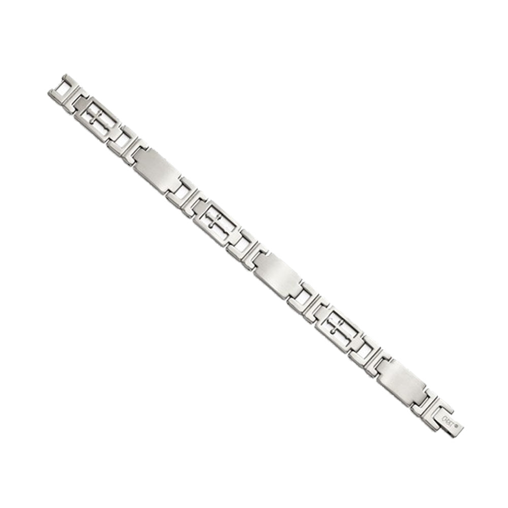 Mens Stainless Steel Cross Bracelet 8.25 Inches Image 3