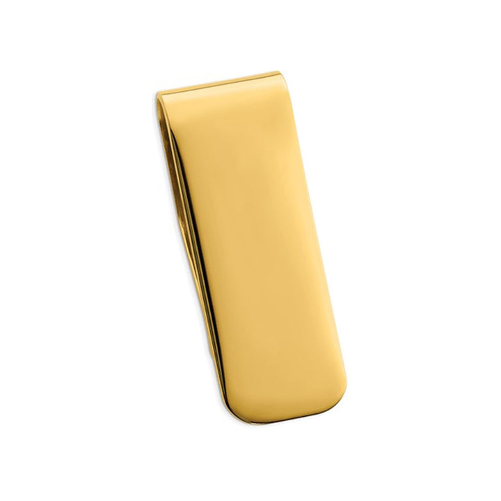 Mens Yellow Plated Stainless Steel Polished Money Clip Image 1