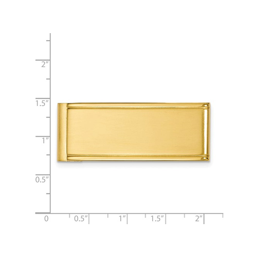 Mens Yellow Plated Stainless Steel Polished Money Clip Image 2