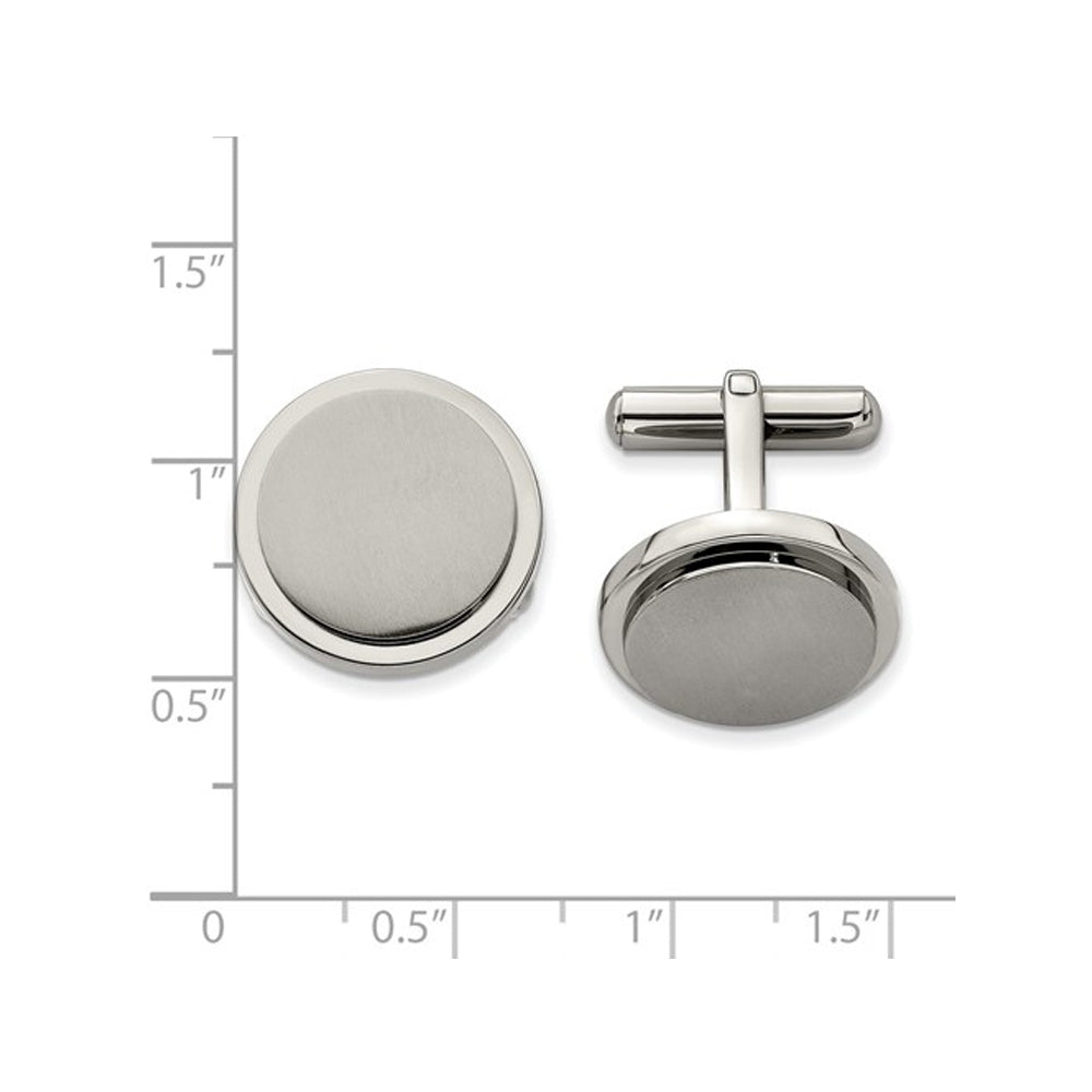 Mens Titanium Brushed and Polished Cuff Links Image 2