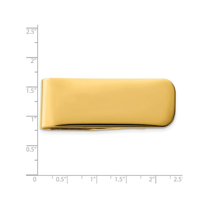 Mens Yellow Plated Stainless Steel Polished Money Clip Image 4