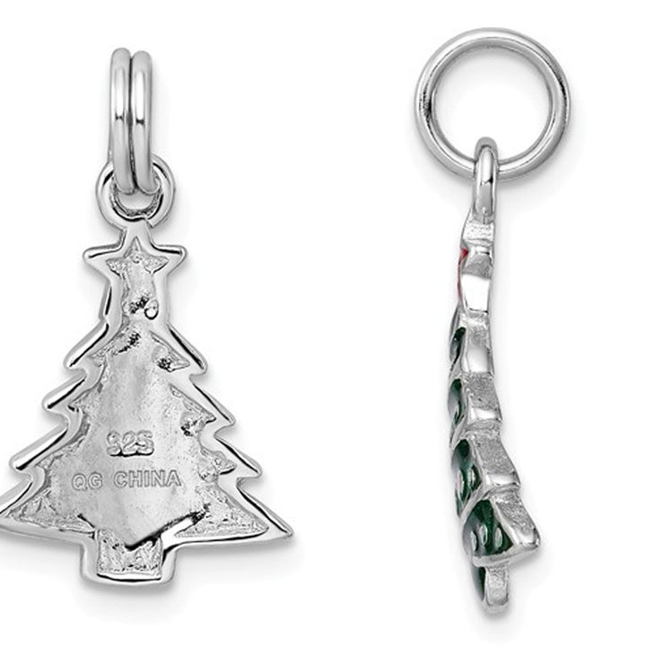 Sterling Silver Christmas Tree Charm Pendant Necklace with Chain Image 3