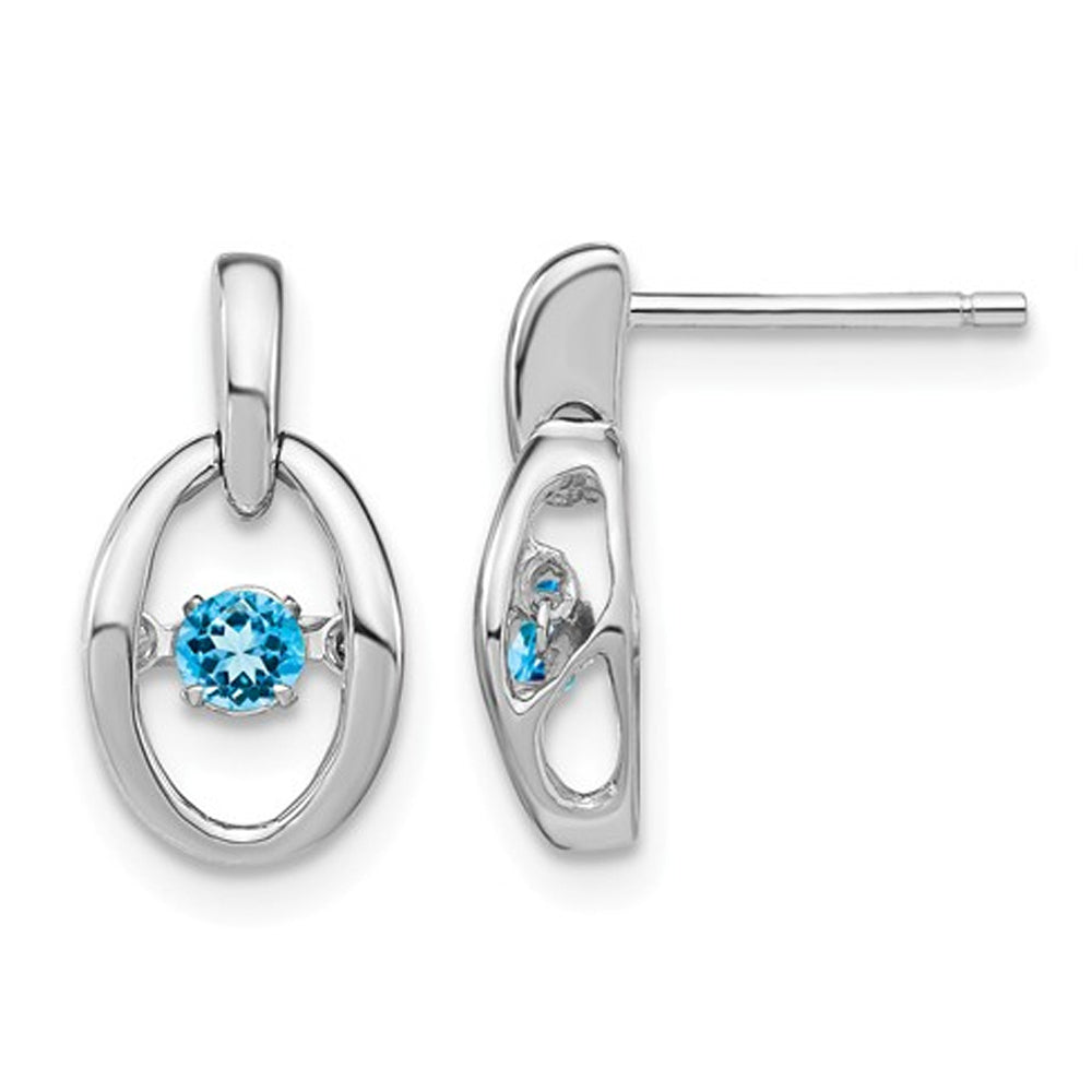 2/5 Carat (ctw) Natural Blue Topaz Earrings in Sterling Silver Image 1