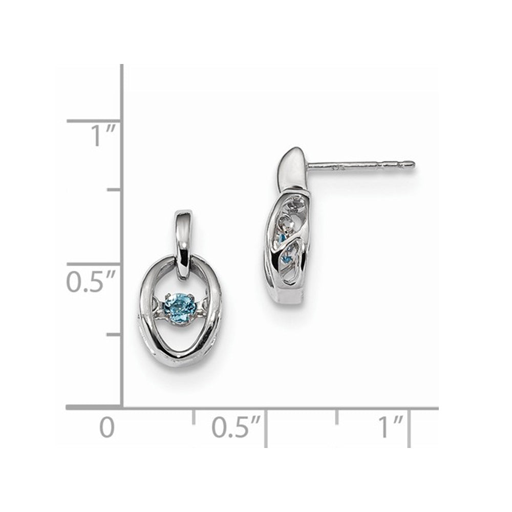 2/5 Carat (ctw) Natural Blue Topaz Earrings in Sterling Silver Image 2