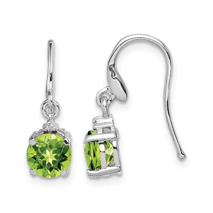 1.80 Carat (ctw) Natural Peridot Dangle Earrings in Sterling Silver Image 1