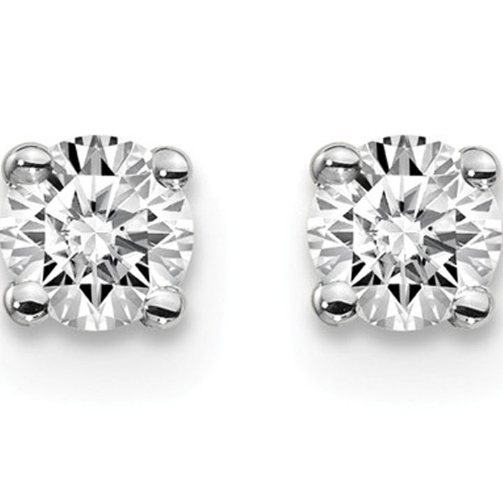 1/3 Carat (ctw VS2-Si1 D-E-F) Lab-Grown Diamond Solitaire Stud Earrings in 14K White Gold Image 3