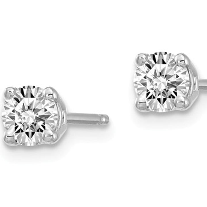 1/3 Carat (ctw VS2-Si1 D-E-F) Lab-Grown Diamond Solitaire Stud Earrings in 14K White Gold Image 4